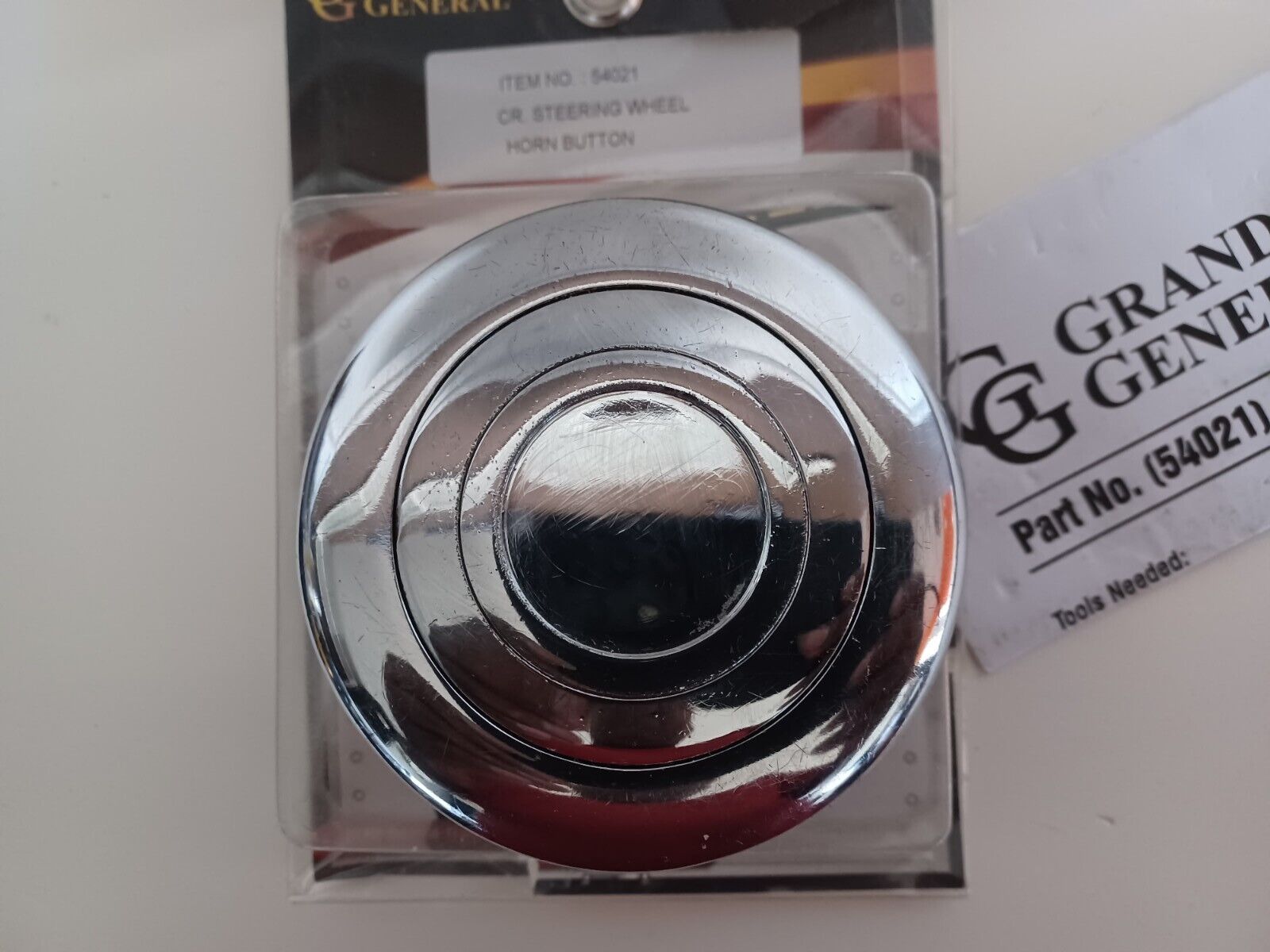 GG Grand General 54021 Chrome Plated Steering Wheel Horn Button