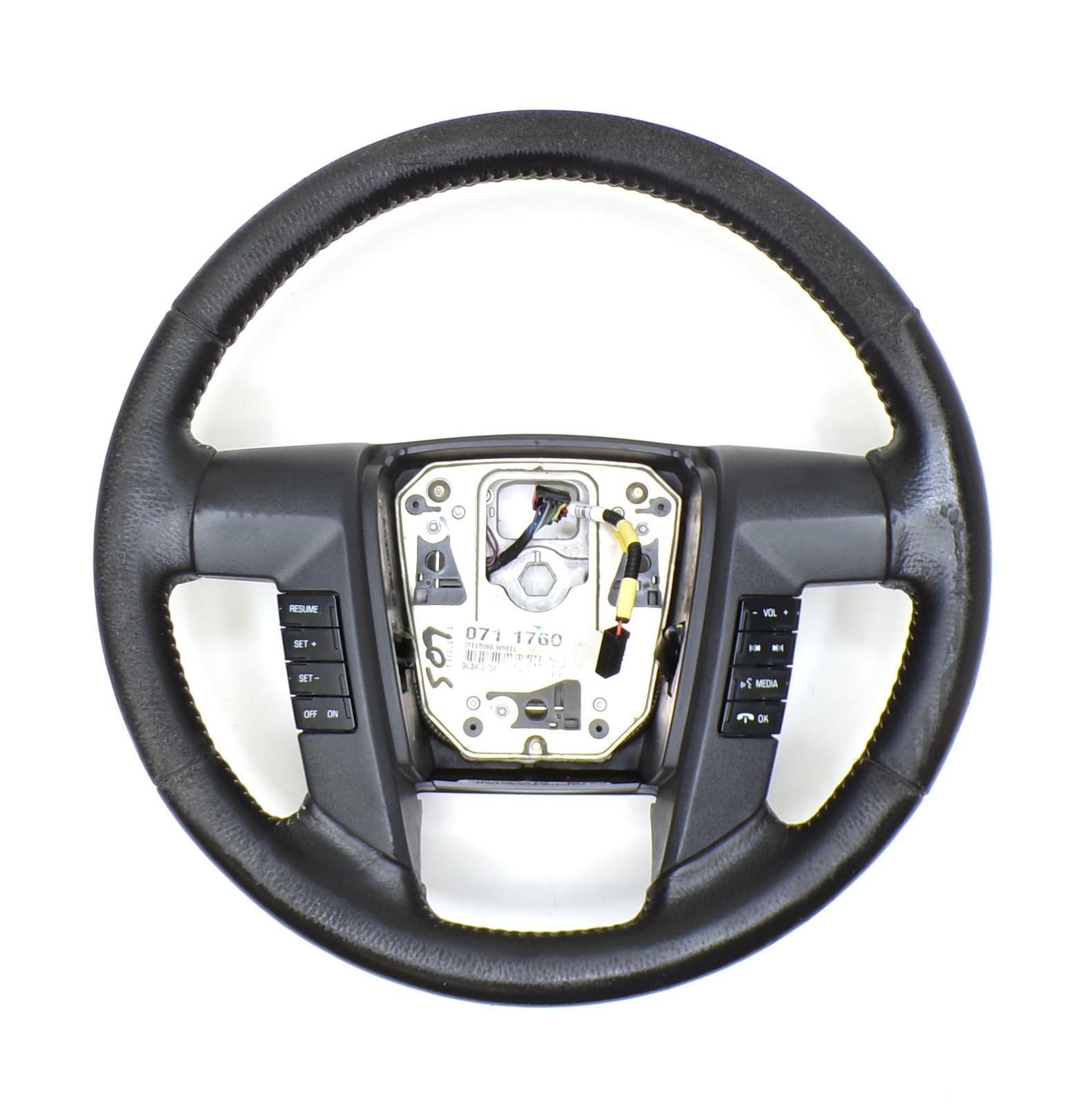 Ford 09-14 F-150 Leather Steering Wheel F150 Black Charcoal Leather