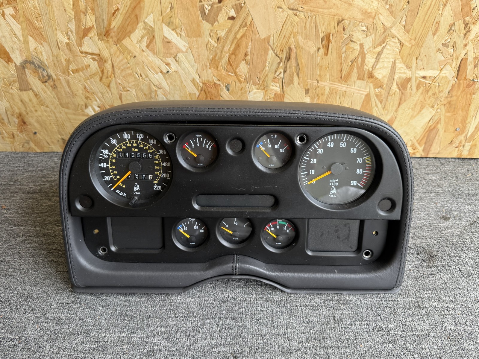 Lamborghini Diablo OEM Instrument Panel Complete w/ 7 Gauge Cluster & Dash Hood