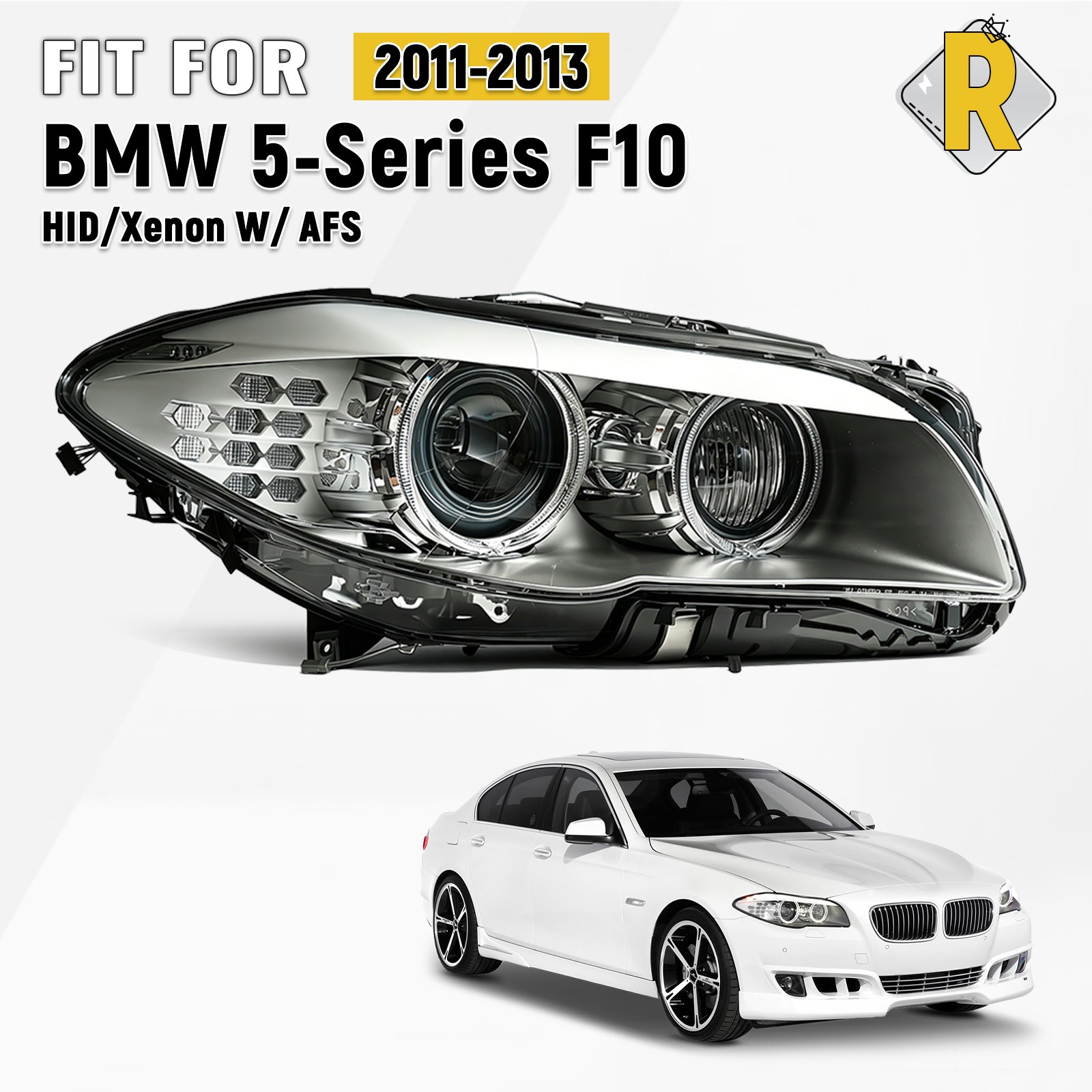 For 2011-2013 BMW F10 528i 535i HID w/AFS Adaptive Projector Headlight Passenger For 2011-2013 BMW F10 528i 535i HID w/AFS Adaptive Projector Headlight Passenger