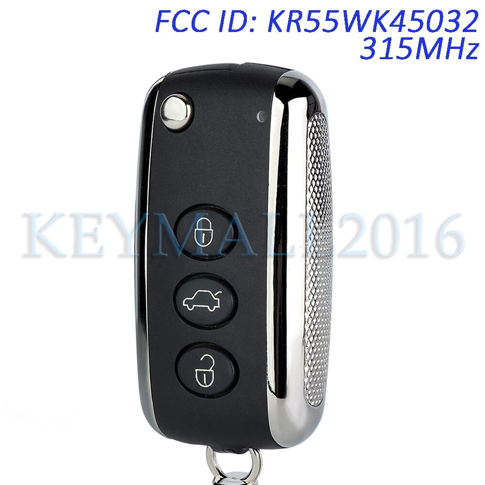 Remote Key Fob for Bentley Continental GT Flying Spur 315MHz 3Btn KR55WK45032