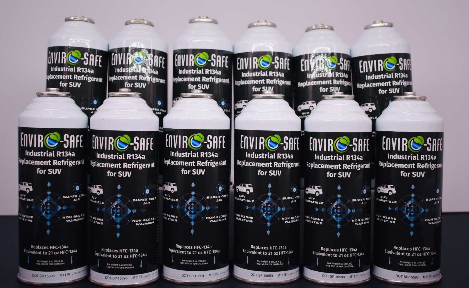 Envirosafe Industrial R134a Replacement Refrigerant SUV, 12cans Envirosafe Industrial R134a Replacement Refrigerant SUV, 12cans