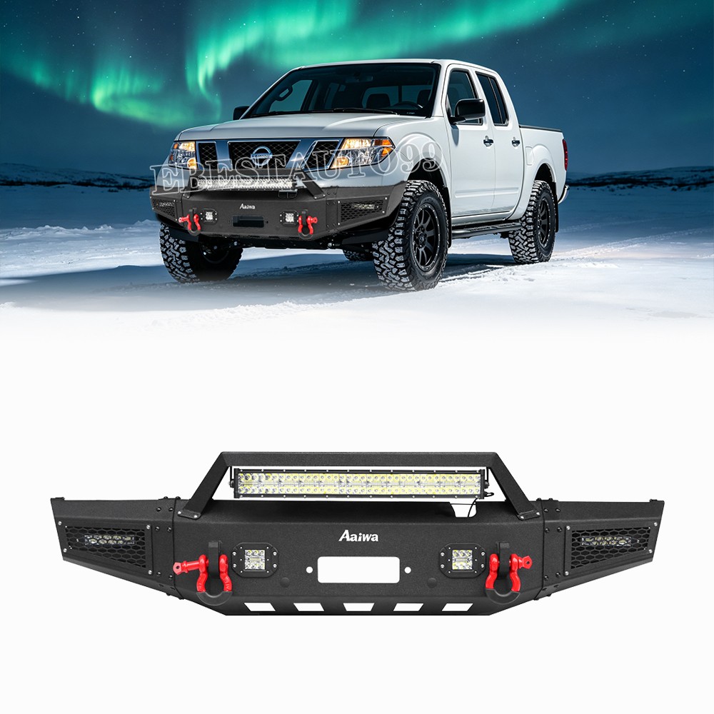 Off-Road For 2005-2022 Nissan Frontier Front Bumper Steel w/D-Rings&Winch Plate
