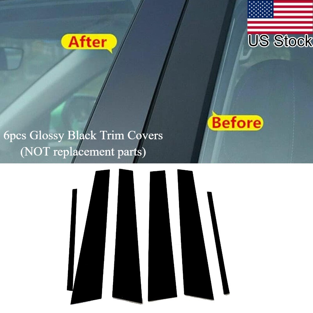 For Acura TL 04-08 6pcs Glossy Piano Black Pillar Posts Door Window Covers Trim For Acura TL 04-08 6pcs Glossy Piano Black Pillar Posts Door Window Covers Trim