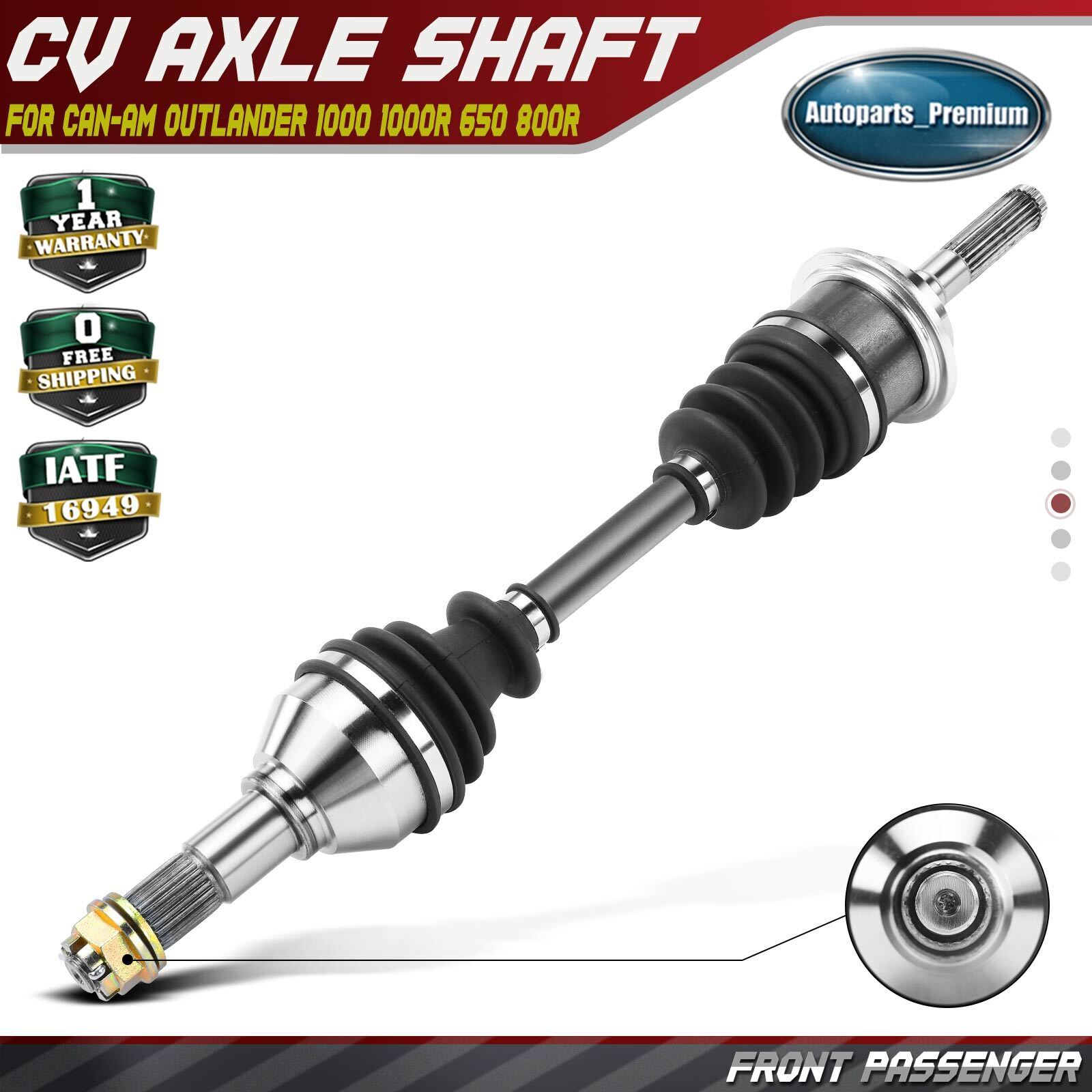 New Front Right CV Axle Assembly for Can-Am Outlander 1000 1000R 650 800R 850