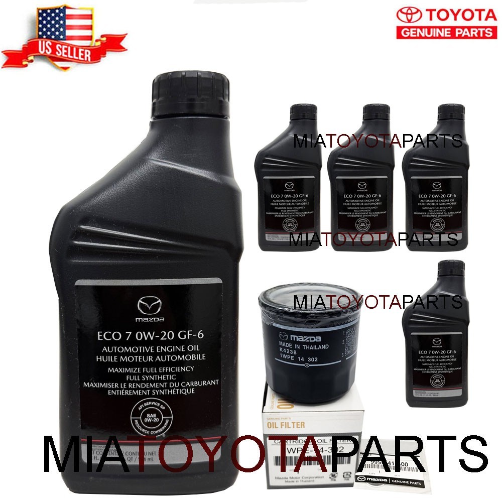 Mazda Skyactiv Oil Change Kit 0000-77-EC07-QT 5Qts Oil Filter 1WPE14302 & Gasket