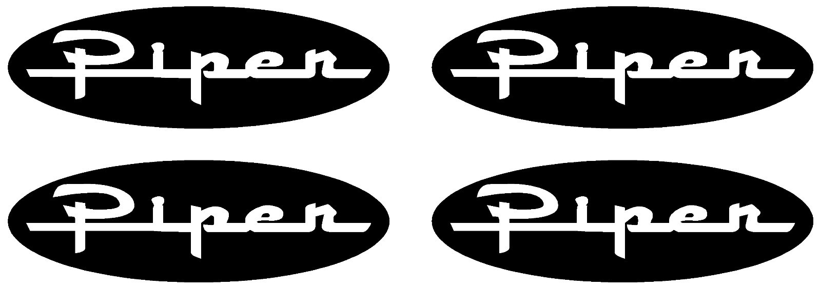 4 Vintage Piper Oval Decals 5