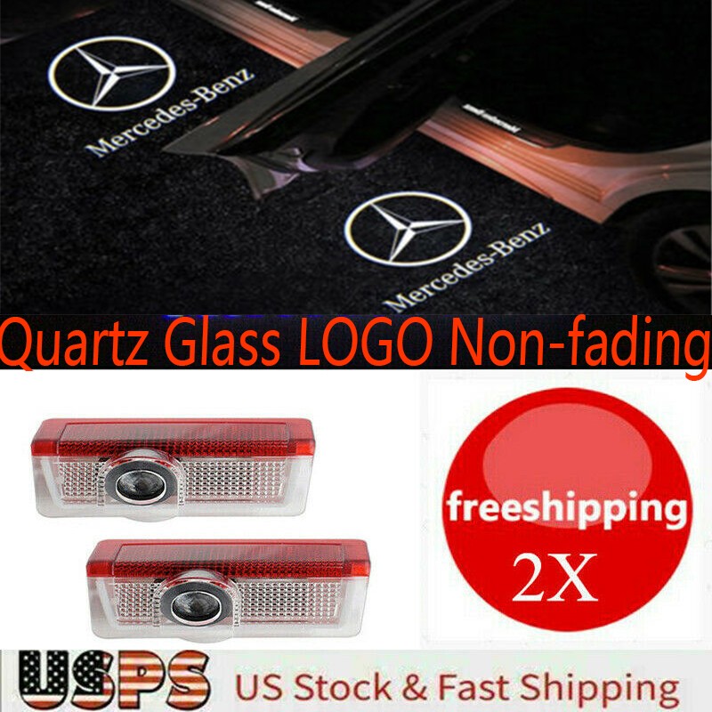 2pcs HD Step Puddle Shadow Door Lights For Mercedes-Benz A B C E M GL/ML