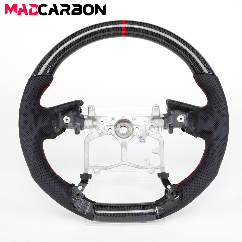 Real Carbon Fiber Sport Steering Wheel Red Stripe for Toyota Tacoma 2010-2023
