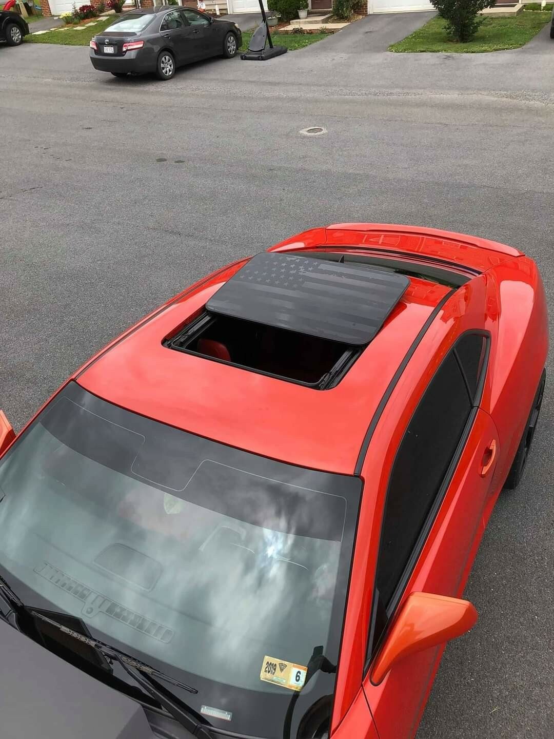 Vinyl Moonroof Decal compatible with CHEVY CAMARO Tattered American Flag Vinyl Moonroof Decal compatible with CHEVY CAMARO Tattered American Flag