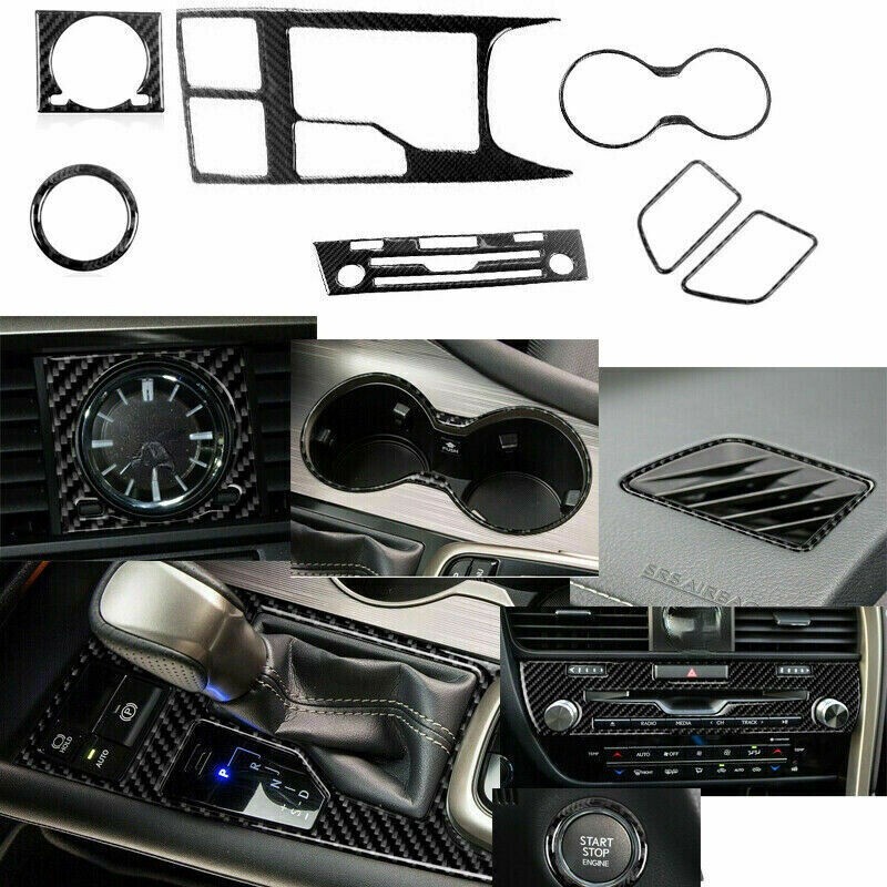 7PCS Carbon Fiber Interior Full Cover Trim Sticker Fit for LEXUS RX350 2016-2019