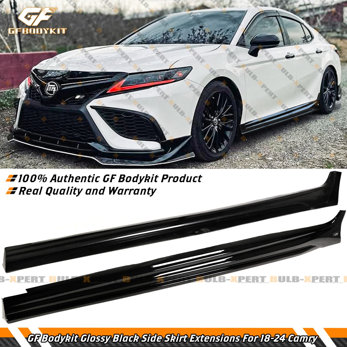 For 18-24 Toyota Camry LE XLE SE XSE GF Bodykit Gloss Black Side Skirt Extension