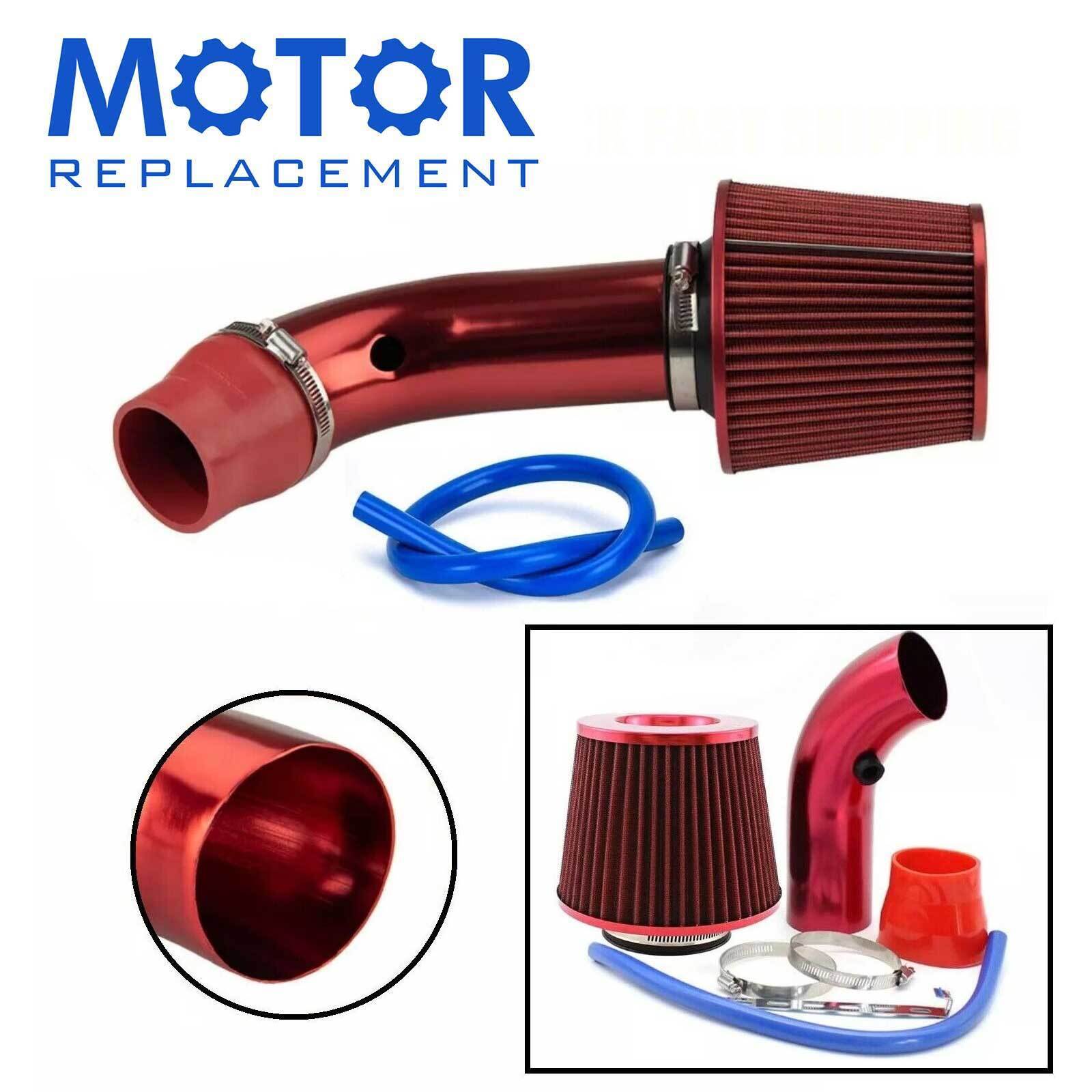 Car Cold Air Intake Filter 3\'\' Power Flow Hose Induction Pipe Kit Aluminum Red