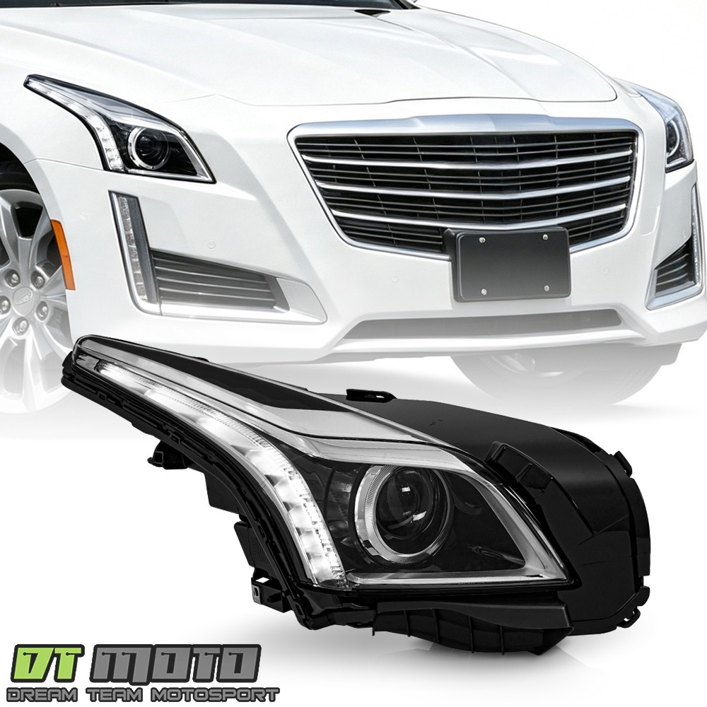 For 2016-2019 Cadillac CTS HID w/ Chrome LED DRL Projector Headlight Passenger