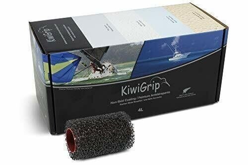 KiwiGrip Non-Skid Deck Coating Gray 4 x 1 Liter Pouches 4 in Roller