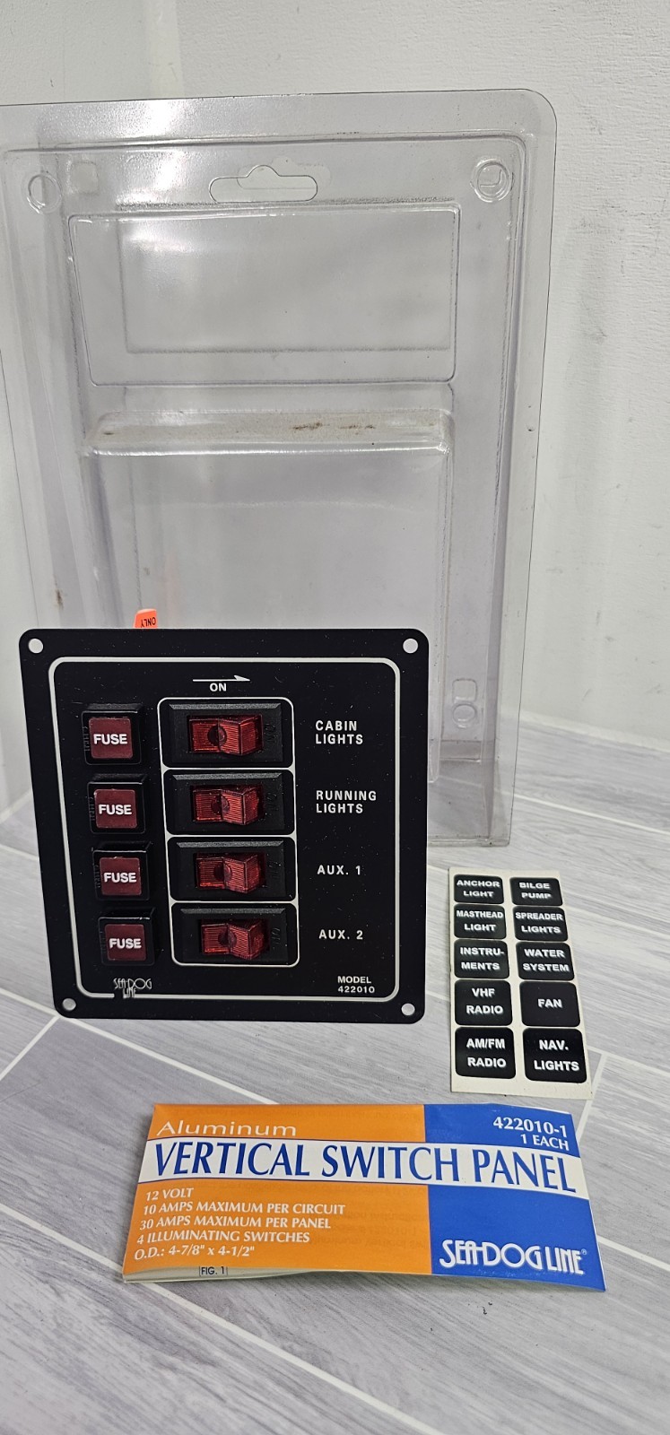 Sea-Dog Aluminum Switch Panel - Vertical - 4 Switch [422010-1]