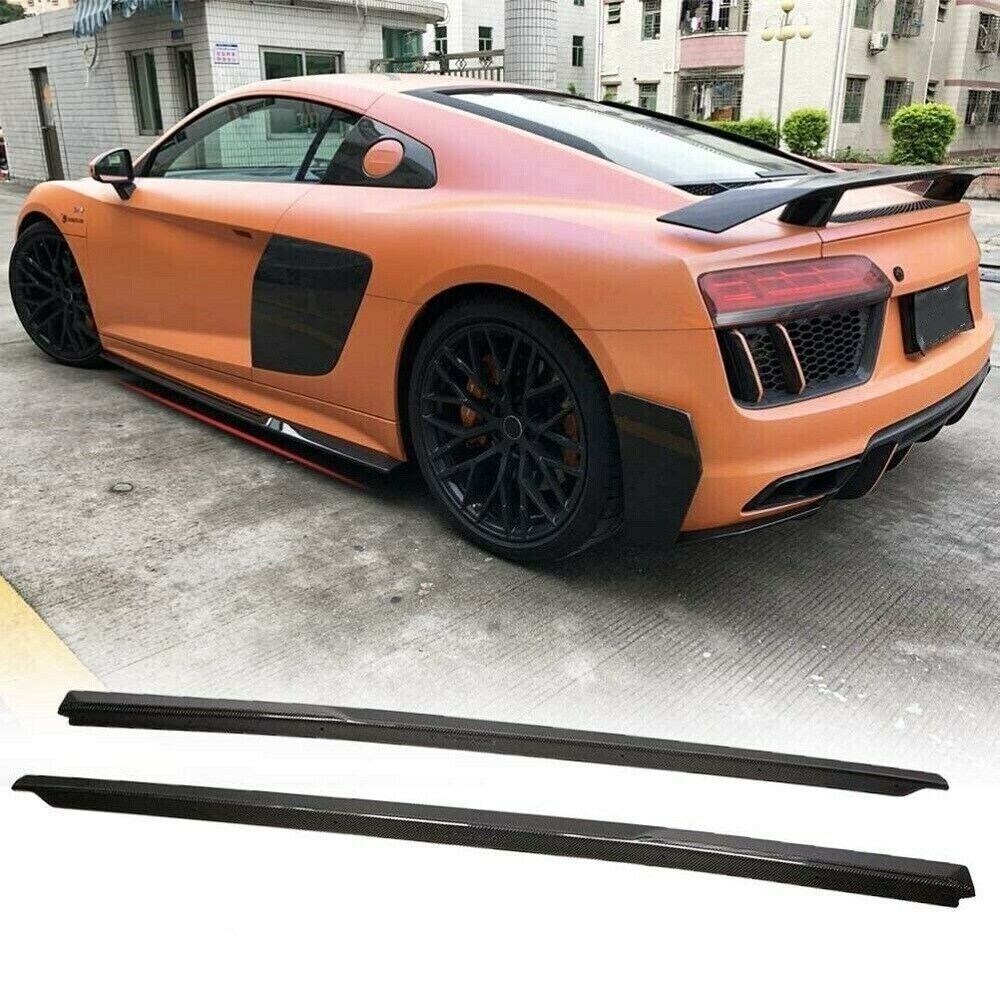 Carbon Fiber Car Side Skirts Extension Lips For Audi R8 Coupe