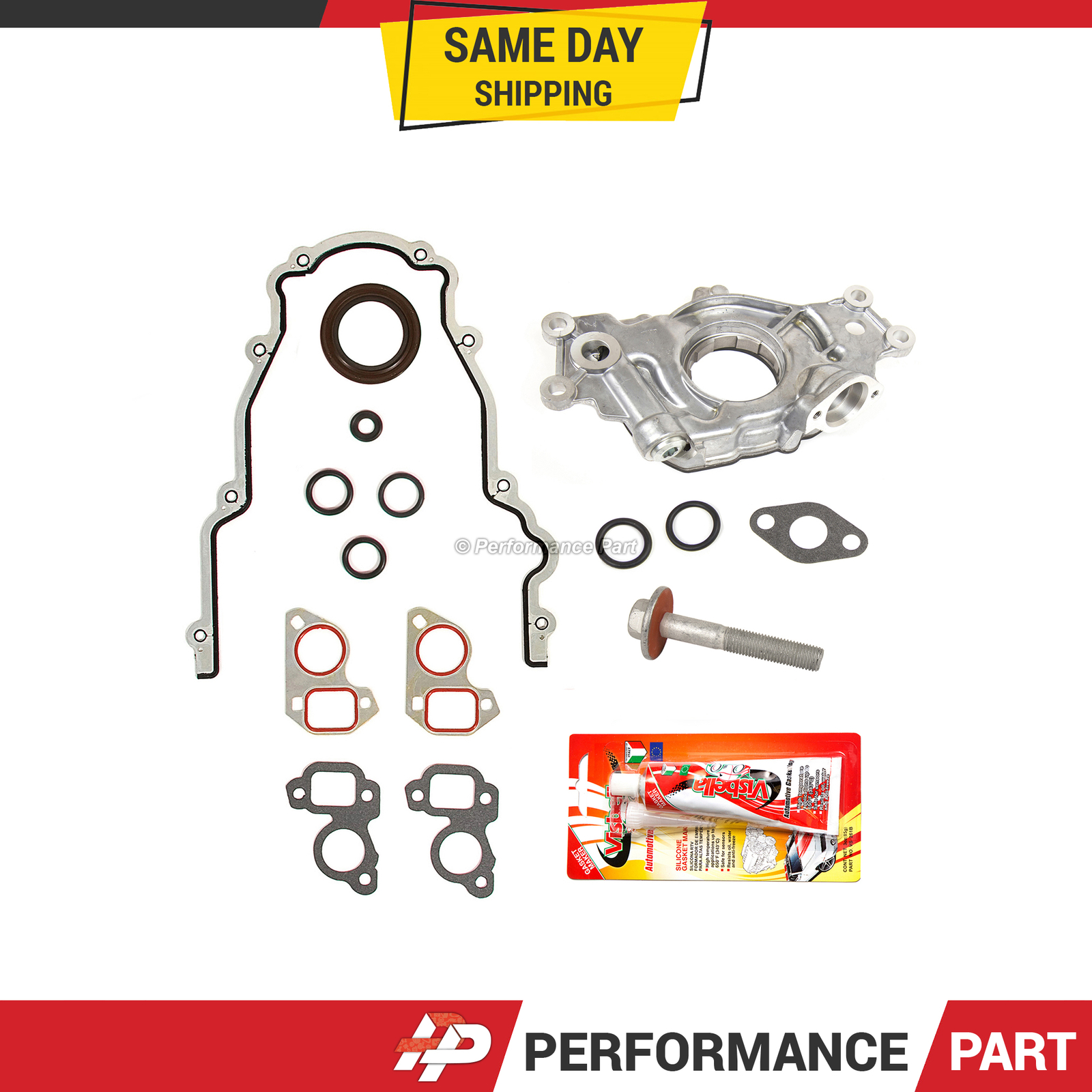 GM LS High Volume Oil Pump Change Kit with Gaskets Balancer Bolt RTV 5.3L 6.0L