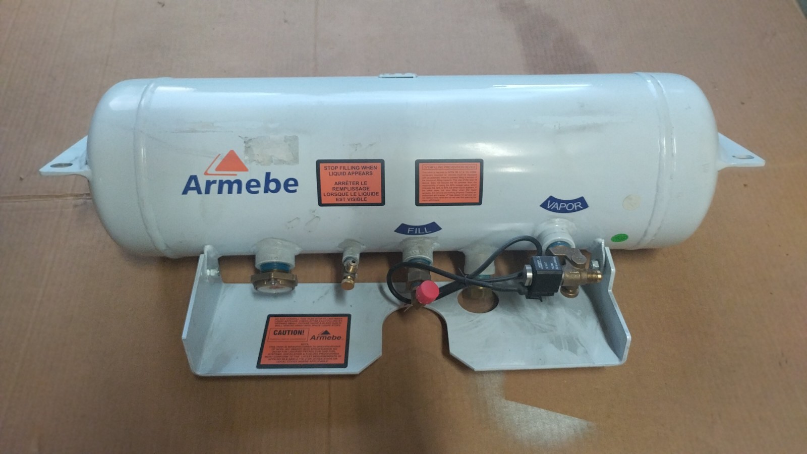 5.9 Gallon ASME Horizontal Steel Propane Tank /Remote Fill Valve- New Old Stock