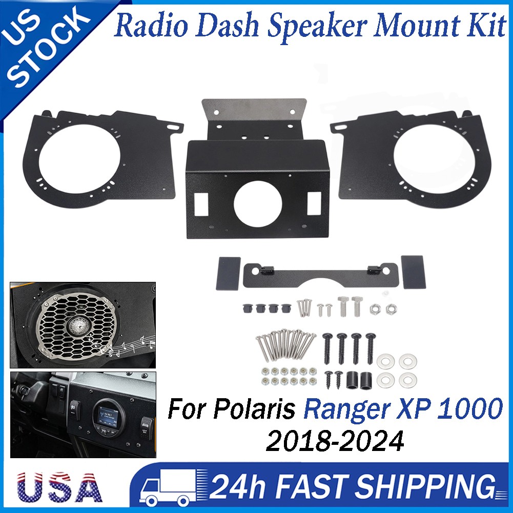 For 2018-2024 Polaris Ranger XP 1000 Radio Dash Mount & Speaker Mount Kit UTV For 2018-2024 Polaris Ranger XP 1000 Radio Dash Mount & Speaker Mount Kit UTV