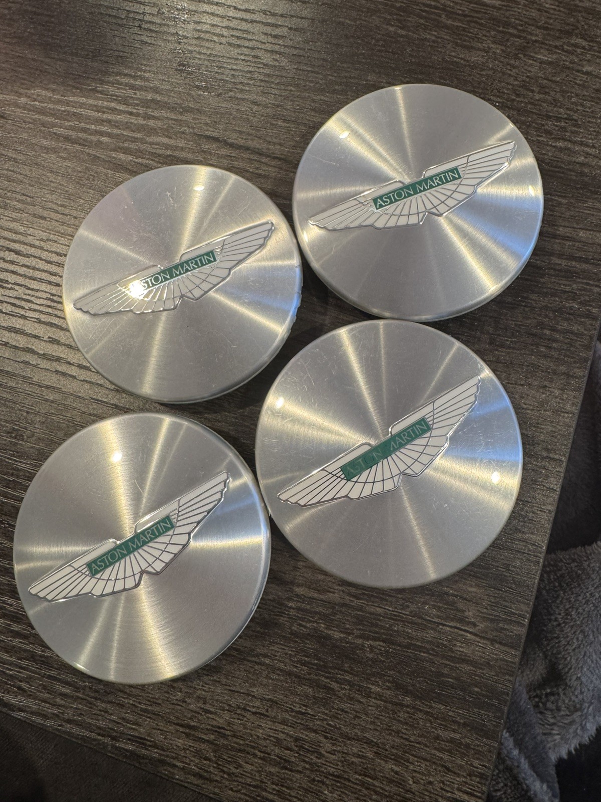 140mm Aston Martin DB9 Volante OEM Brushed Silver Center Caps #6G331A096AA set 140mm Aston Martin DB9 Volante OEM Brushed Silver Center Caps #6G331A096AA set