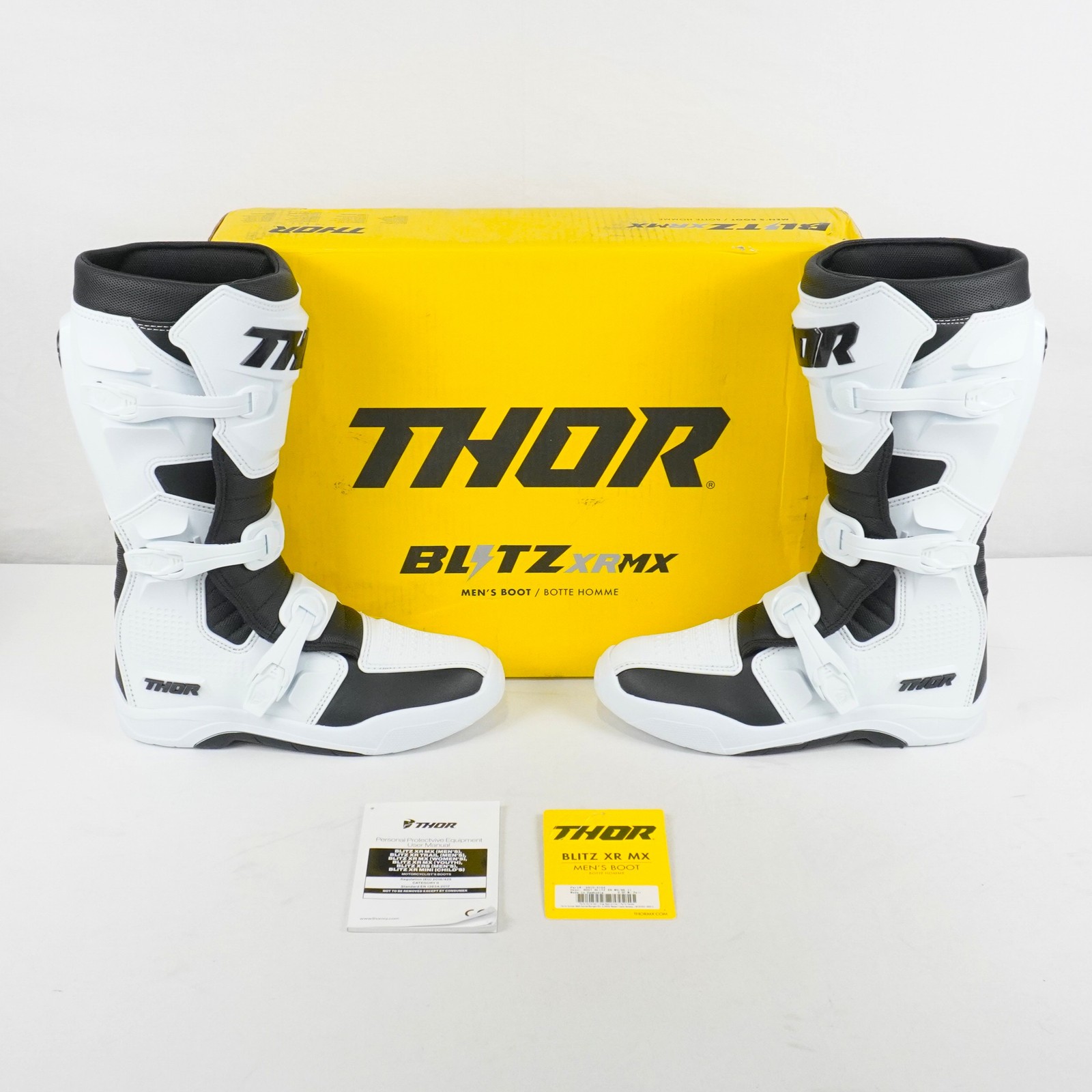 Thor Blitz XR Motocross Boots In White/Black - Men\'s US Size 11 (3410-3104)