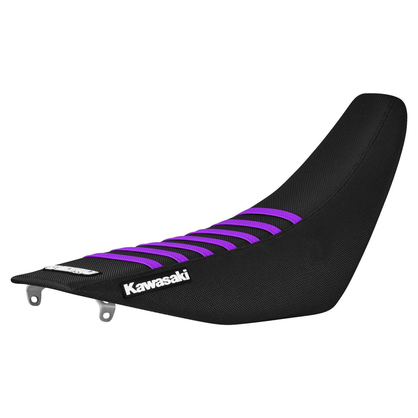 1994-1998 Kawasaki KX125/250 seat cover   all BLACK with PURPLE ribs #78 LOGO