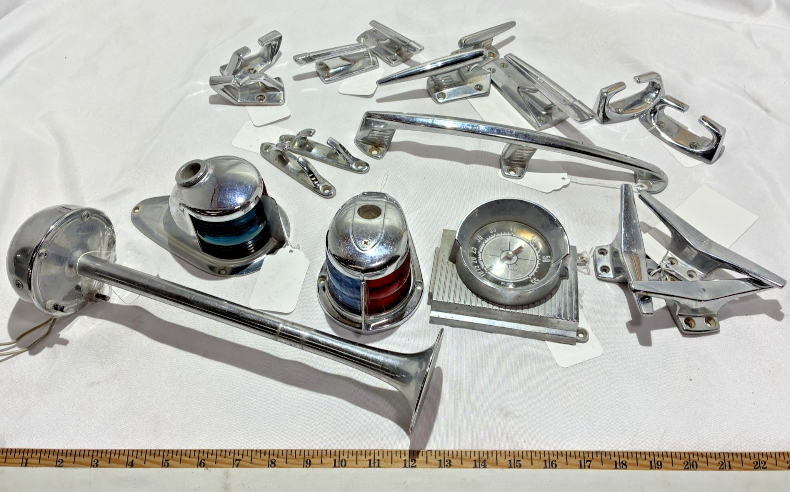 Vintage Chrome Marine-Boat-Watercraft Parts & Accessories Lot/Assortment