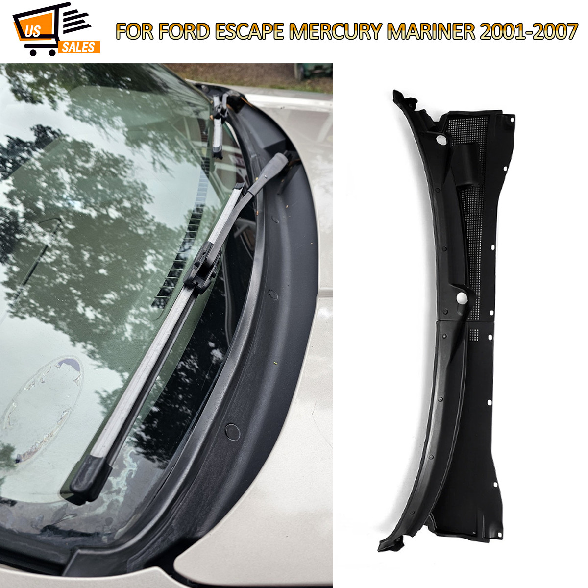For 01-07 Ford Escape 05-07 Mercury Mariner Pair Windshield Wiper Cowl Panel USA