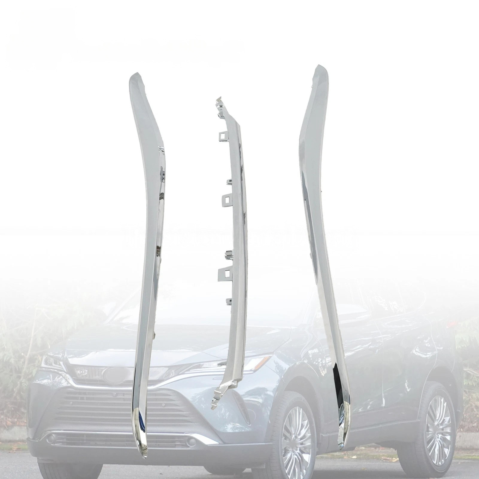 3Pcs Front Bumper Molding Trim For 2021-2024 Toyota Venza 5312348070 5312448080