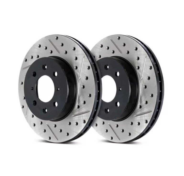 StopTech 127.34108L + 127.34108R Drilled & Slotted Brake Rotors - Front Set