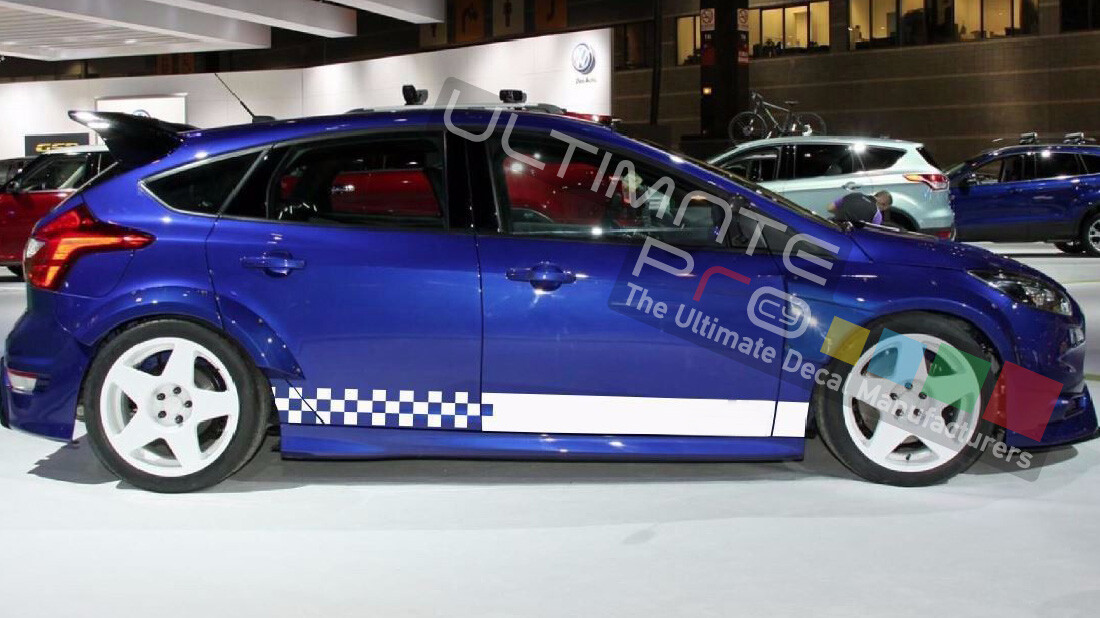 Stripes kit For Ford Focus Rs st body bumbler wing lip carbon 2009 2016 sticker