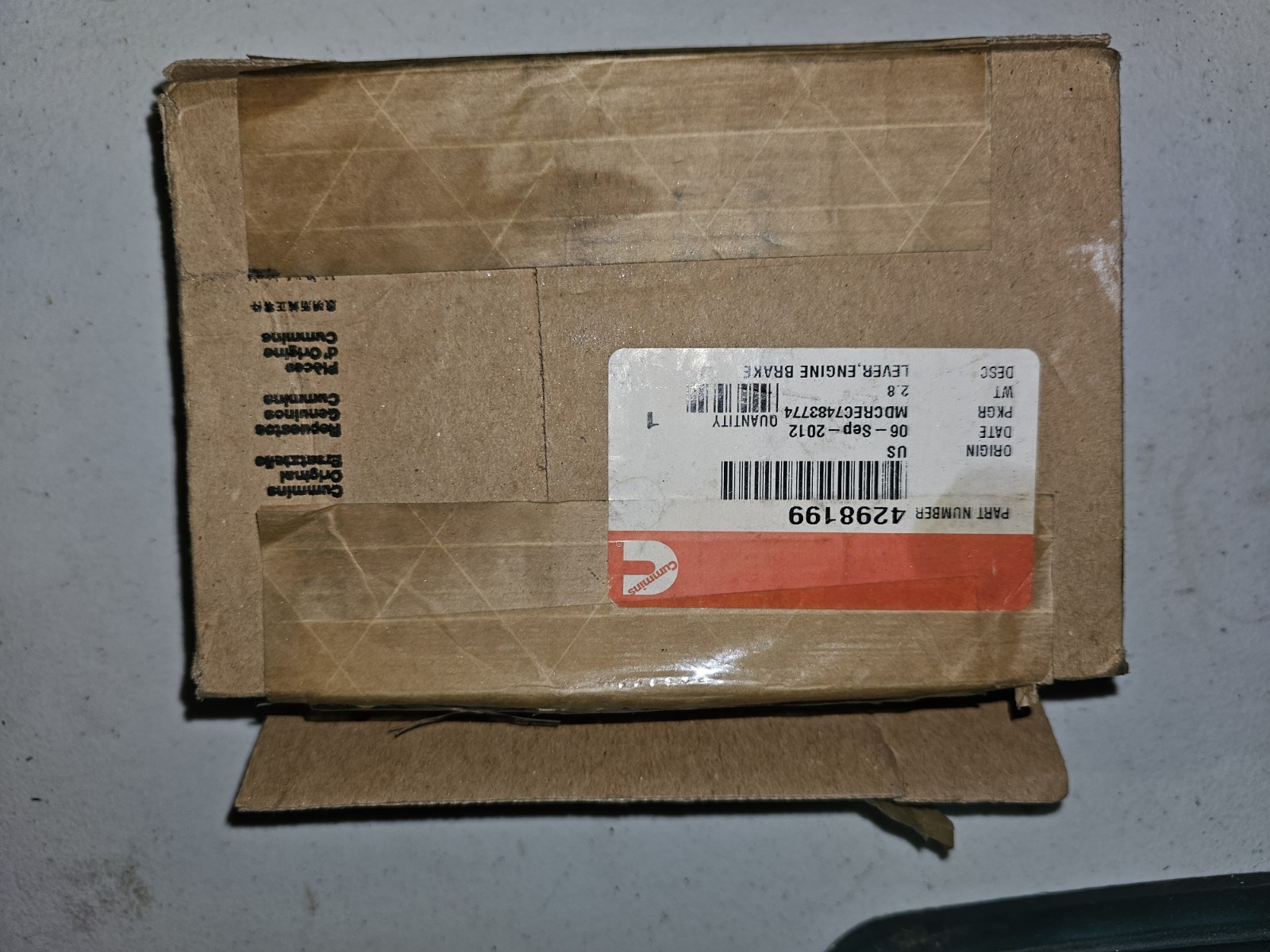 Cummins New 4298199 Lever, Engine Brake