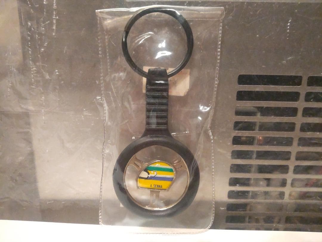 Ferrari Italy vintage F1 Ayrton Senna Keychain Key Ring Rare Japan Unused gift