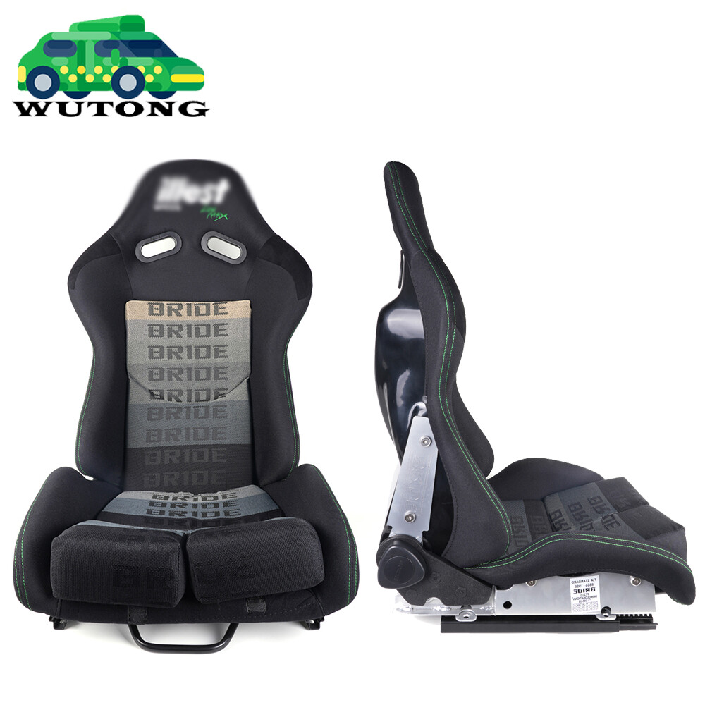 Pair BRIDE Black Gradation Low Max JDM Reclinable Drift Racing Seats Dual Silder