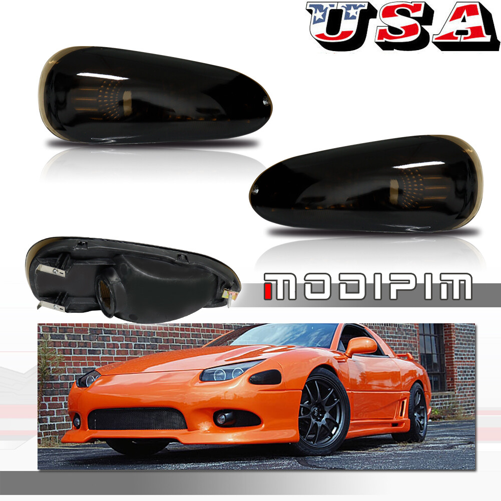 Smoked JDM Style Front Corner Turn Signal Lamps For 1994-1998 Mitsubishi 3000GT Smoked JDM Style Front Corner Turn Signal Lamps For 1994-1998 Mitsubishi 3000GT