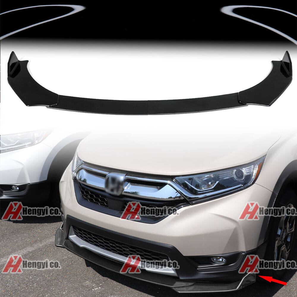Gloss Black Front Bumper Lip Splitter Spoiler Trim For Honda CR-V CRV 2017-2020