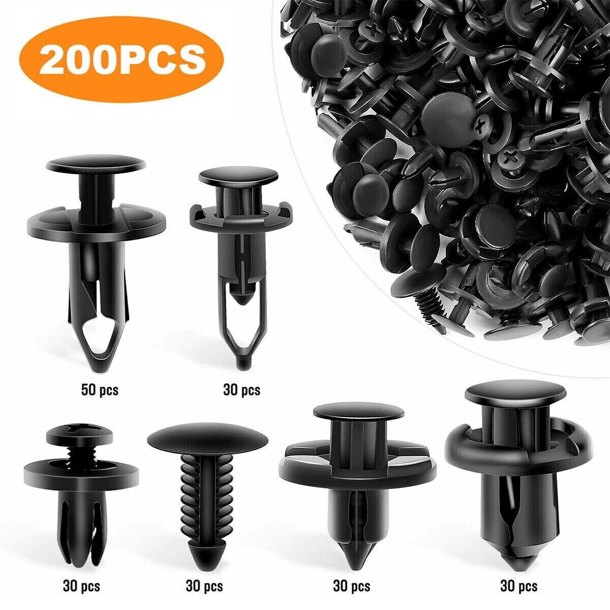 200pcs 6 7 8 10mm Bumper Clips Fender Car Push Pin Rivet Fastener Retainer US