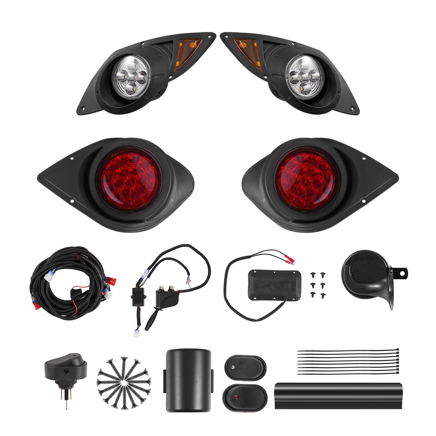 12V Golf Cart LED Headlight Tail Light Kit Legal Street For Yamaha G29 2007-Up