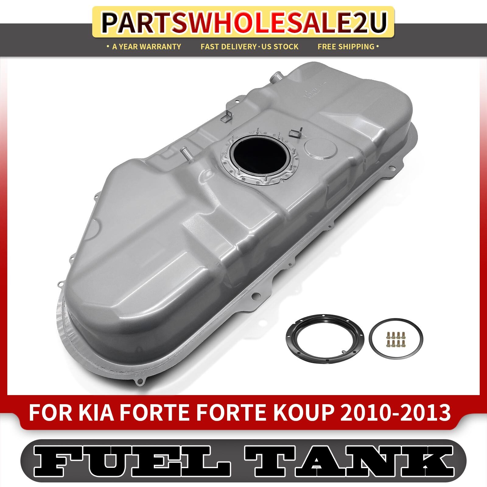 New 13.1 Gallons Silver Fuel Tank for Kia Forte Koup 2010-2013 L4 2.0L L4 2.4L