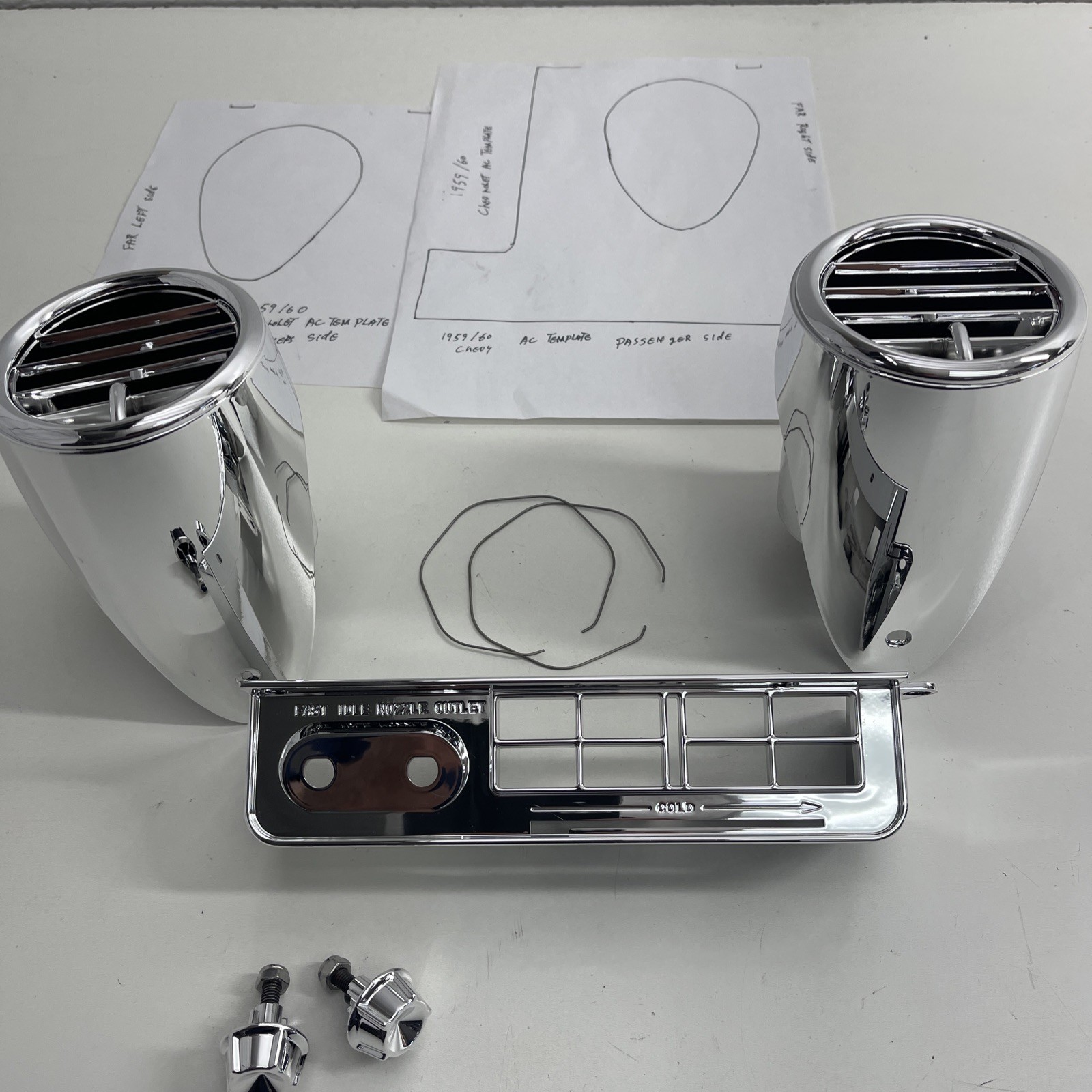 New 1959 60 Chevrolet Impala Belair Factory AC Control And Vent Setb5 New 1959 60 Chevrolet Impala Belair Factory AC Control And Vent Setb5