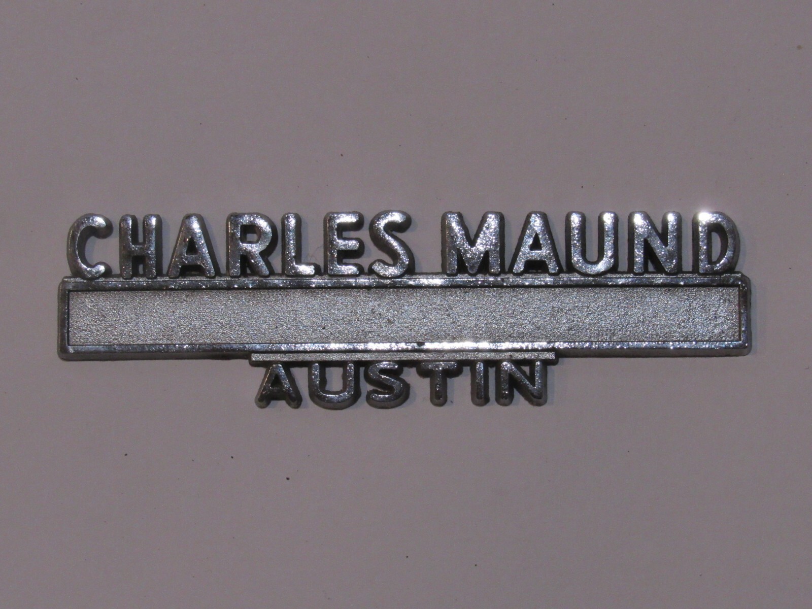 Vintage Charles Maund Oldsmobile Austin Texas Metal Dealer Badge Emblem TX Tag