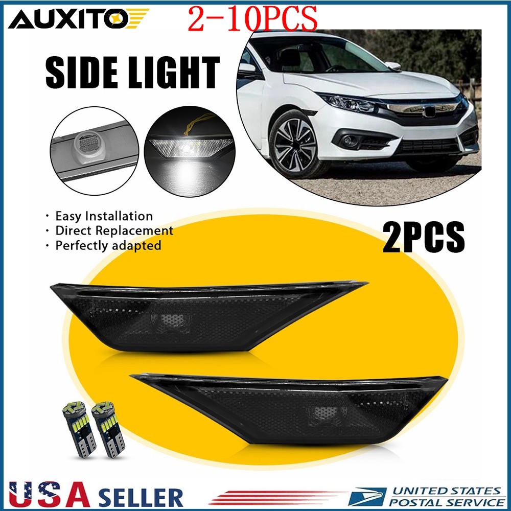 2-20X Switchback Sequential Turn Signal LED Side Marker Light For Honda Civic