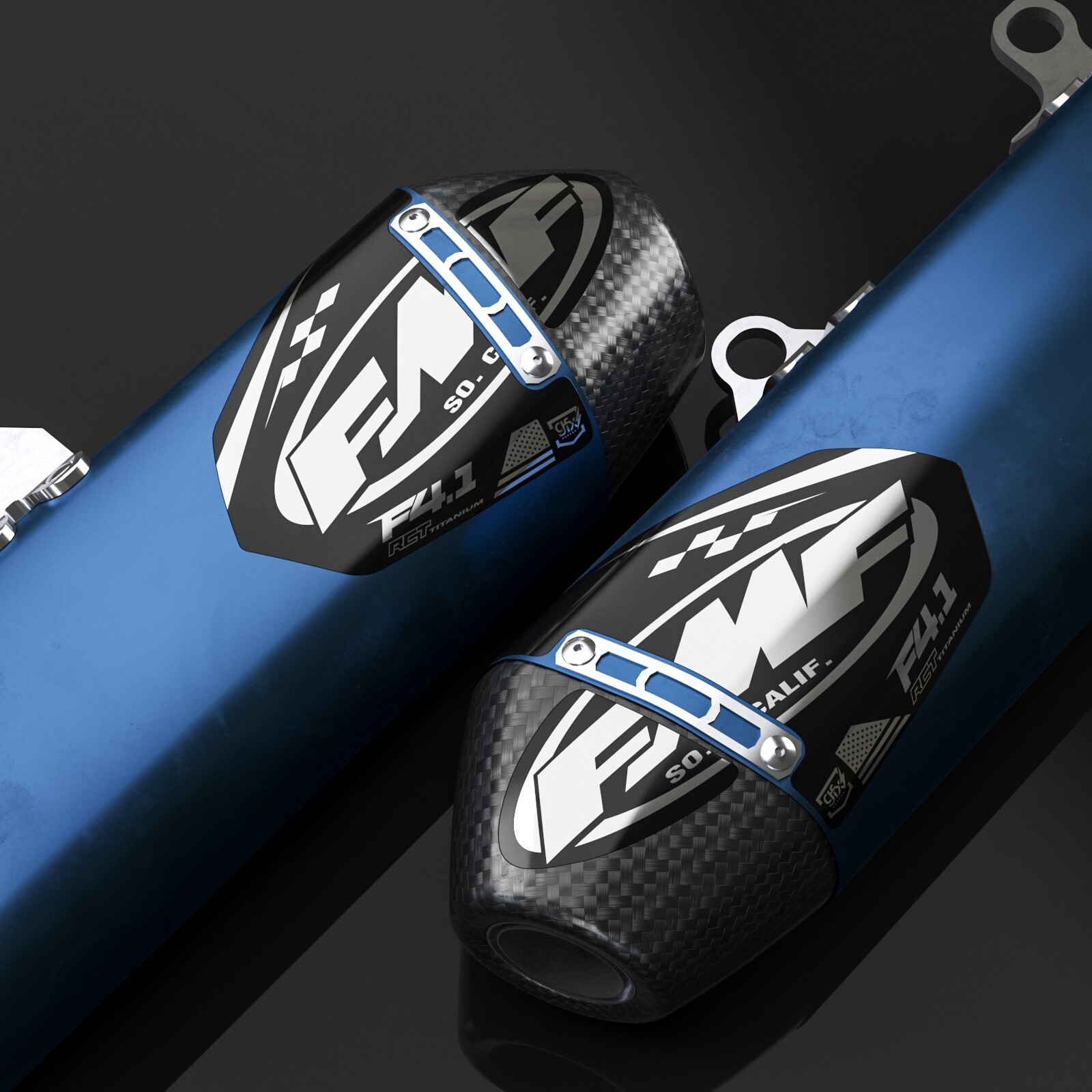 FMF Exhaust Factory 4.1 Decals (Chrome/Black) 2 PACK FMF Exhaust Factory 4.1 Decals (Chrome/Black) 2 PACK