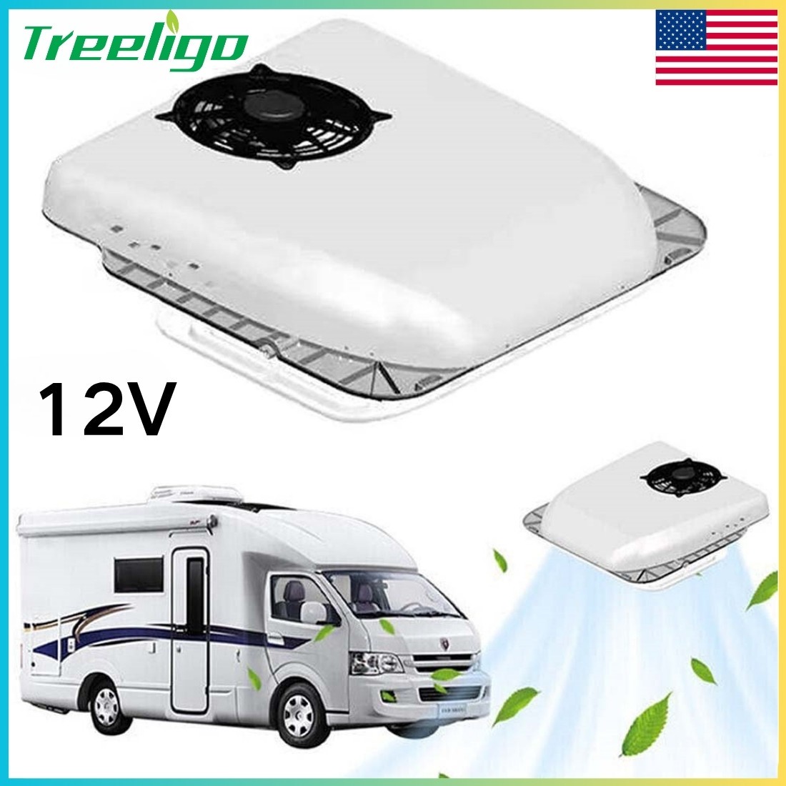 12V RV Rooftop Air Conditioner Super Slim Cooling Unit For Truck Camper Trailer 12V RV Rooftop Air Conditioner Super Slim Cooling Unit For Truck Camper Trailer