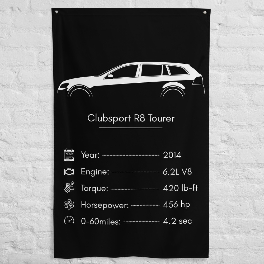 Clubsport R8 Tourer 2014 Car Silhouette Flag 3x5 ft Garage Banner Wall Decor