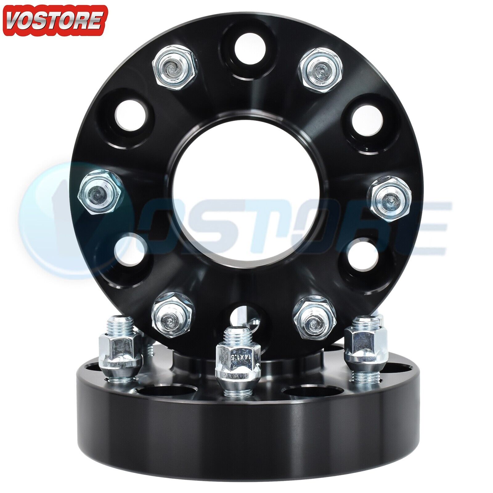 2x 1.5\'\' 6 Lug Black Hubcentric Wheel Spacers Adapters 6x5.5 for Chevy Silverado