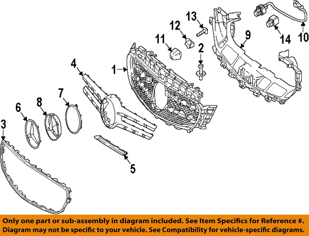 MERCEDES OEM 17-25 C300 Front Bumper Grille Grille Components-Emblem 0008176007