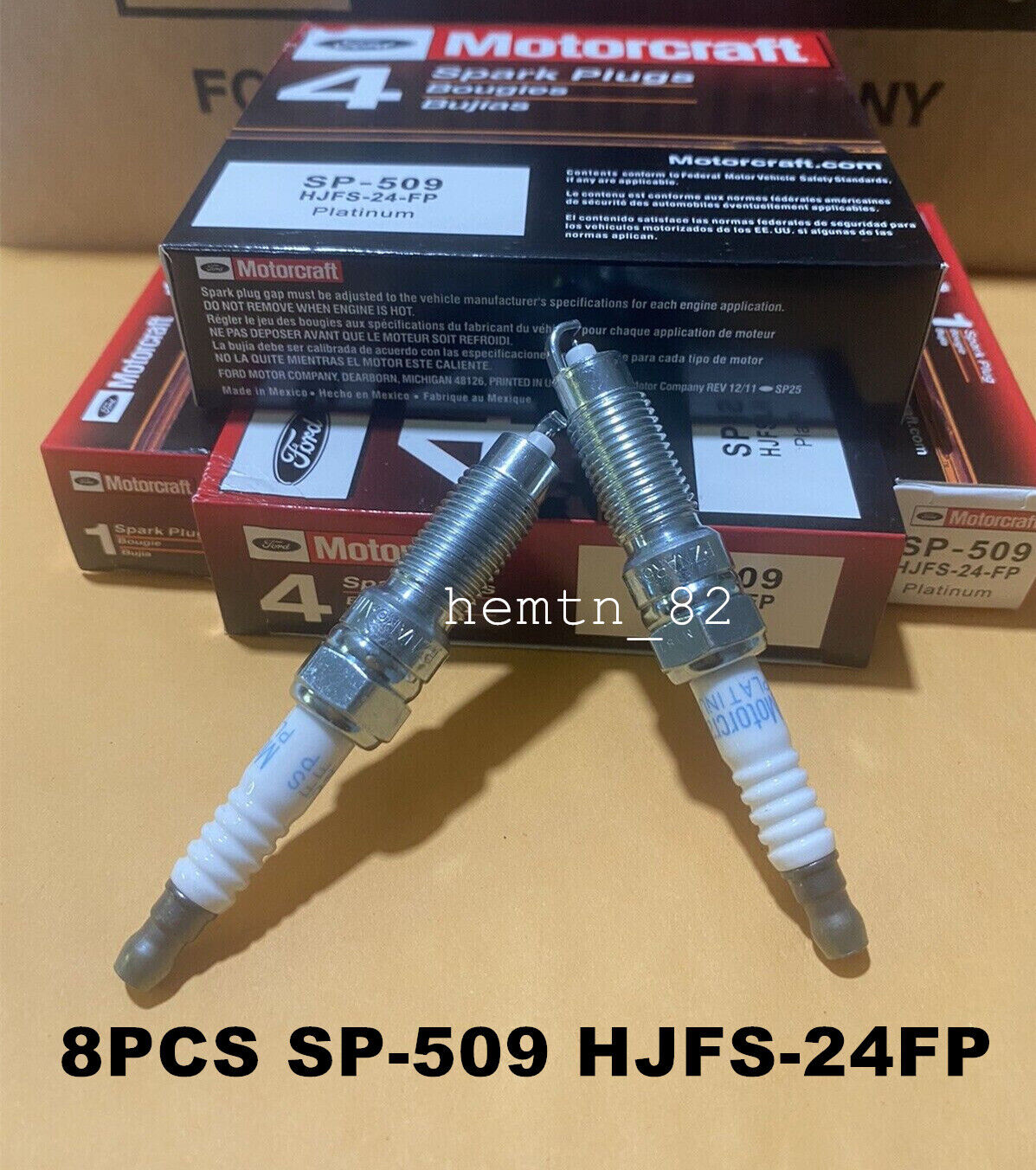 8PC Genuine SP-509 HJFS-24FP PLATINUM Spark Plugs For Ford MOTORCRAFT Super Duty