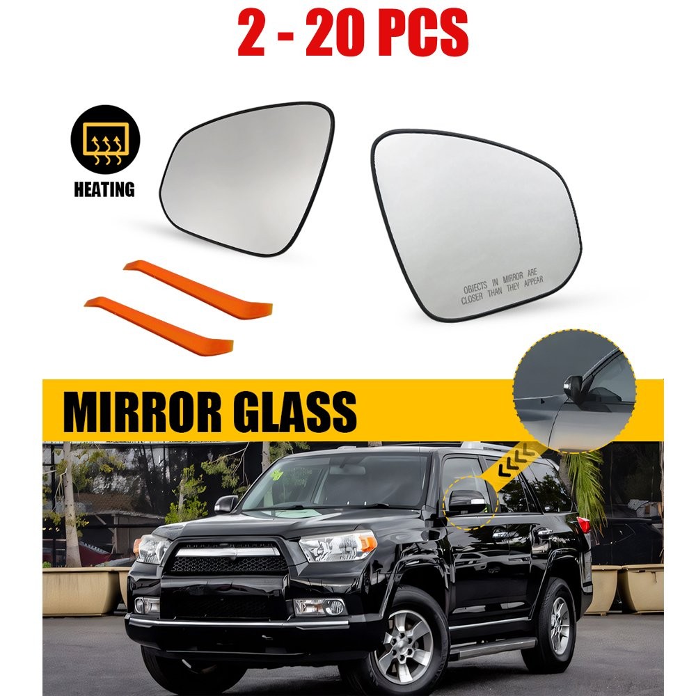 Fit 2013-17 Toyota 4Runner 2-20X Mirror Glass Heated Driver&Passenger Side Clear